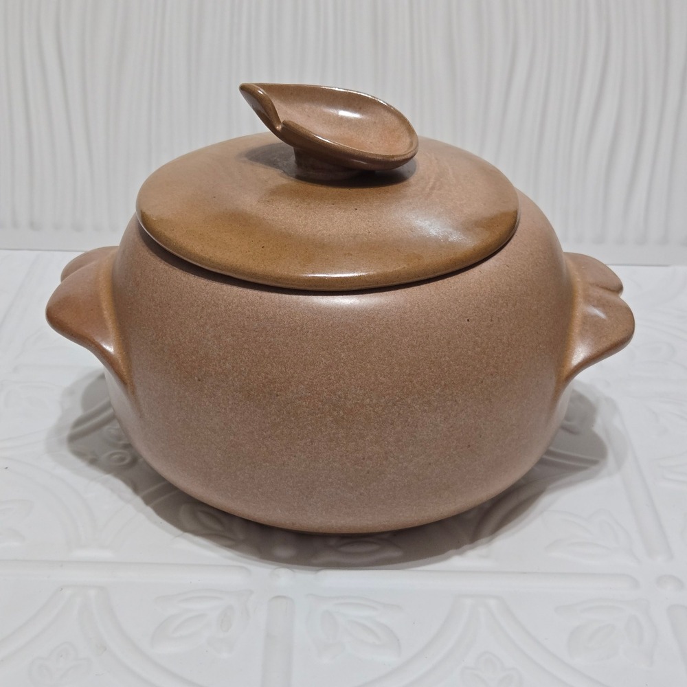 Frankoma Pottery Bean Pot Brown Tan 4V